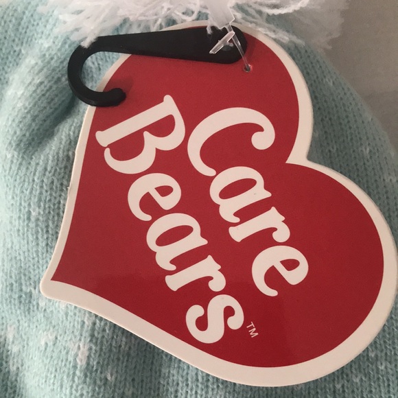 Care Bears Light Blue Knit Tuque With White Pom Pom Stitched Logo New With Tag - Picture 7 of 11